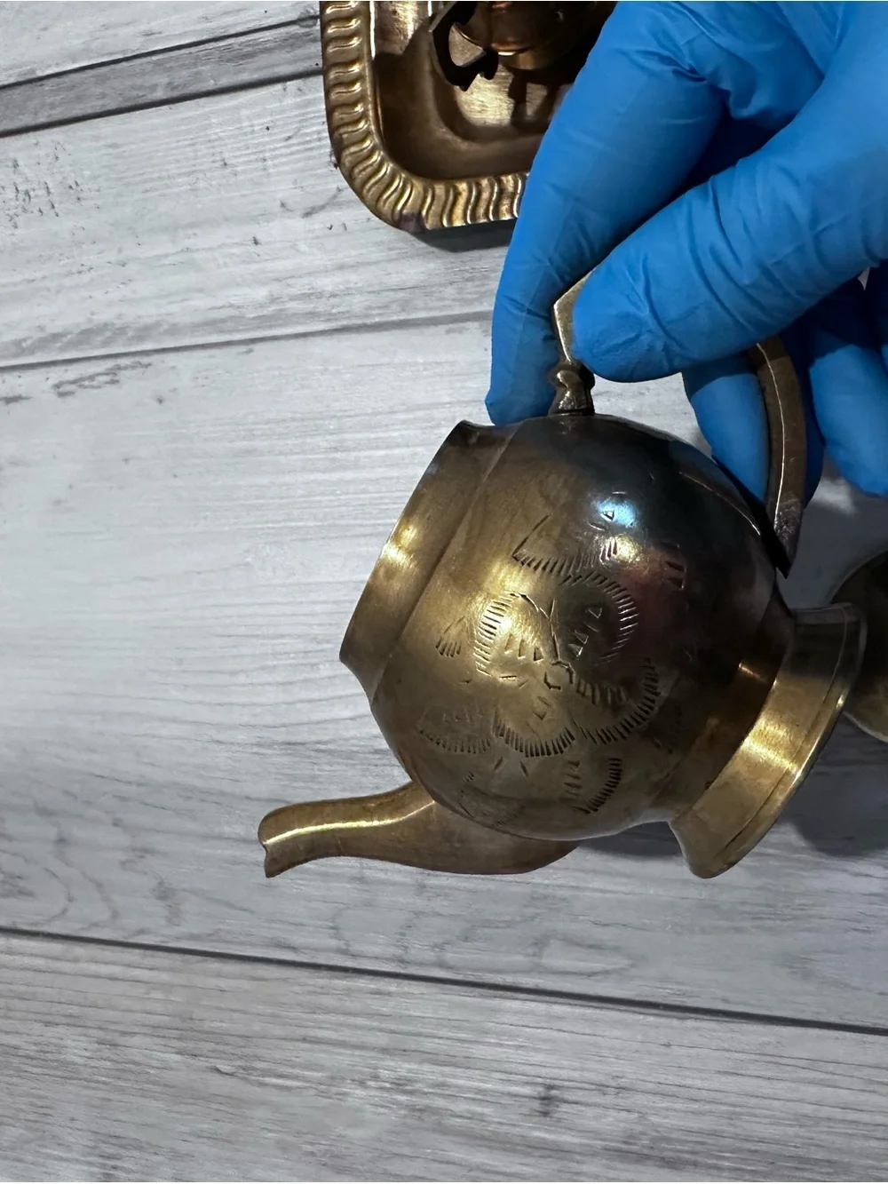 Antique Brass Tea Set - 8 Piece